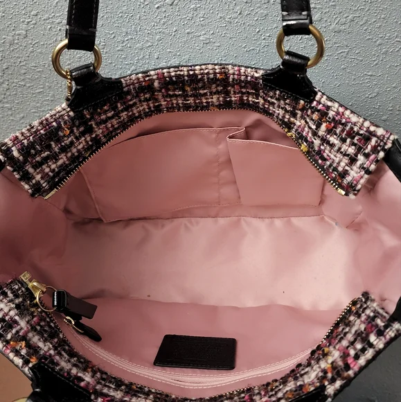 Coach Plaid Wool with Black Patent Leather Trim - Picture 14 of 14